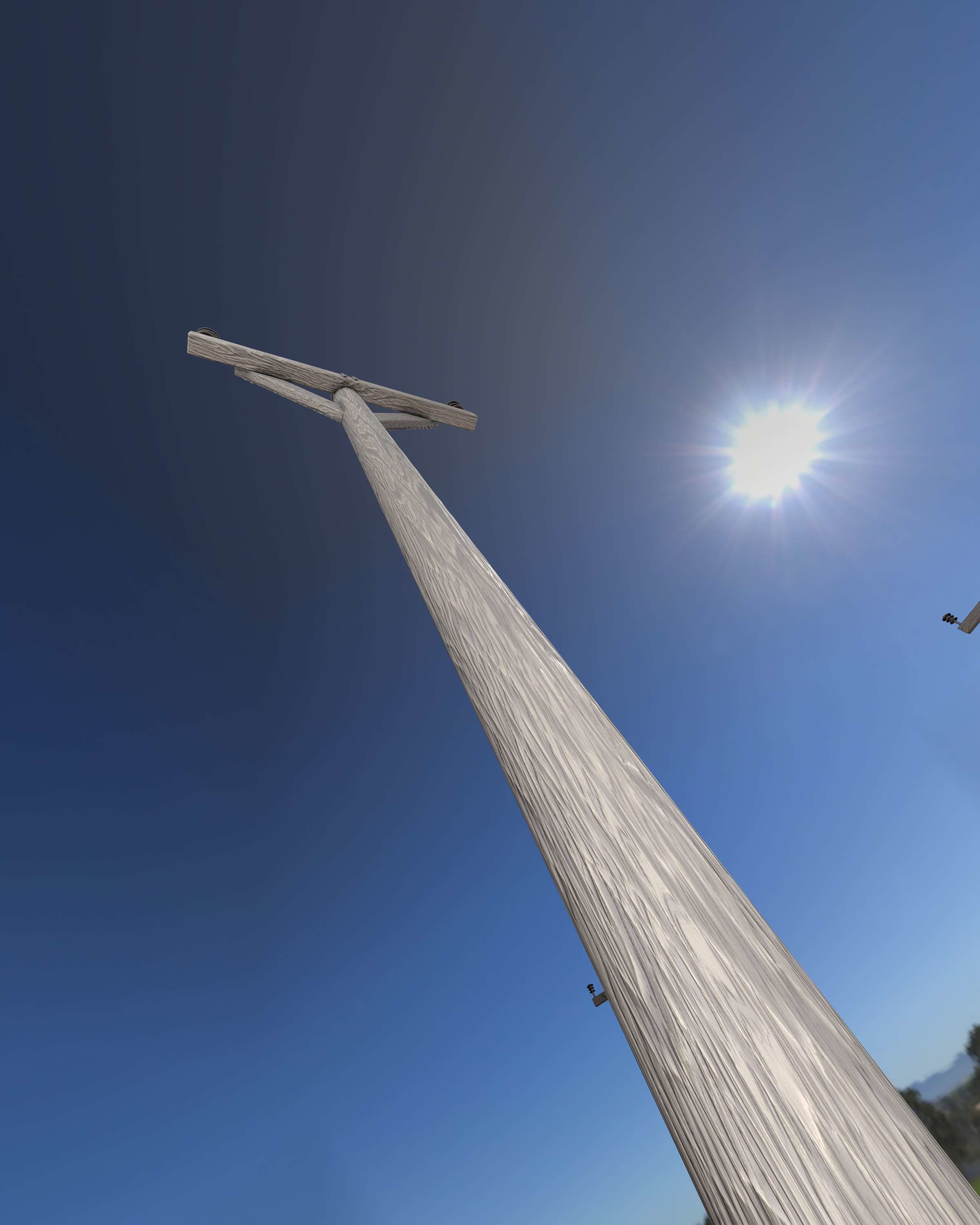 Wooden Electricity Pylon - Object 015 Low-poly 3D model_41