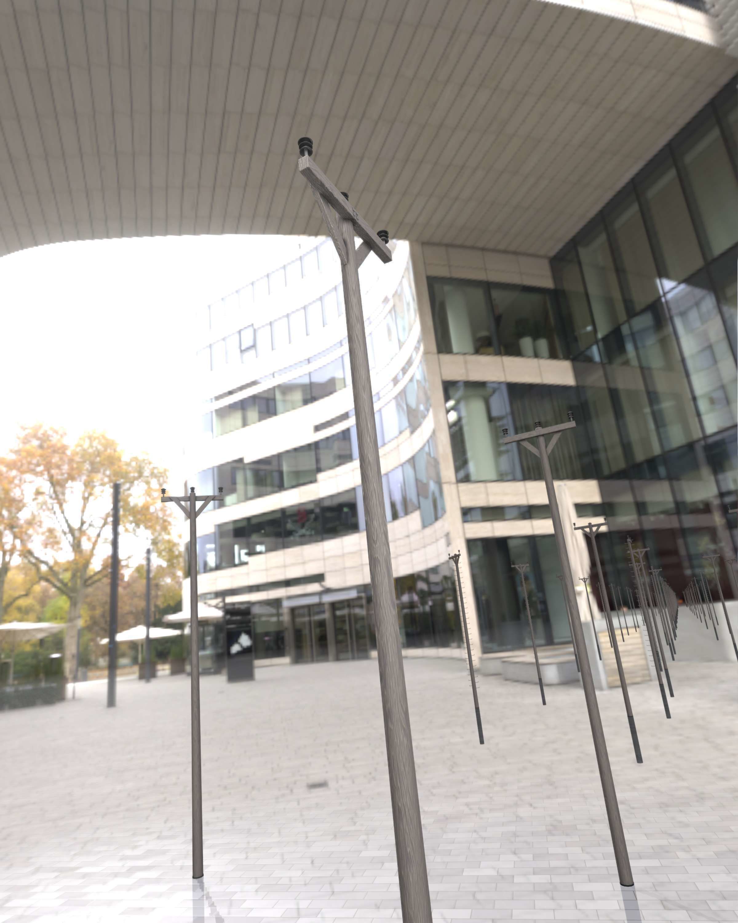 Wooden Electricity Pylon - Object 015 Low-poly 3D model_16