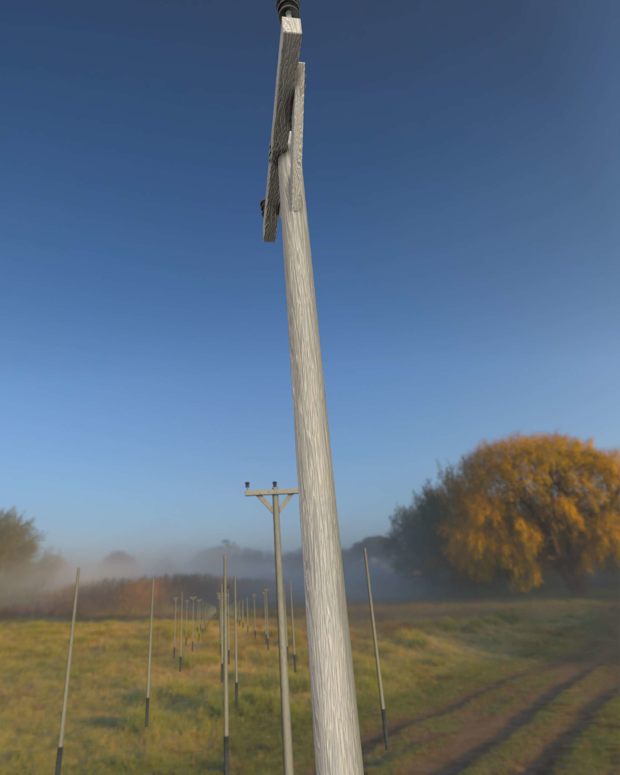 Wooden Electricity Pylon - Object 015 Low-poly 3D model_45