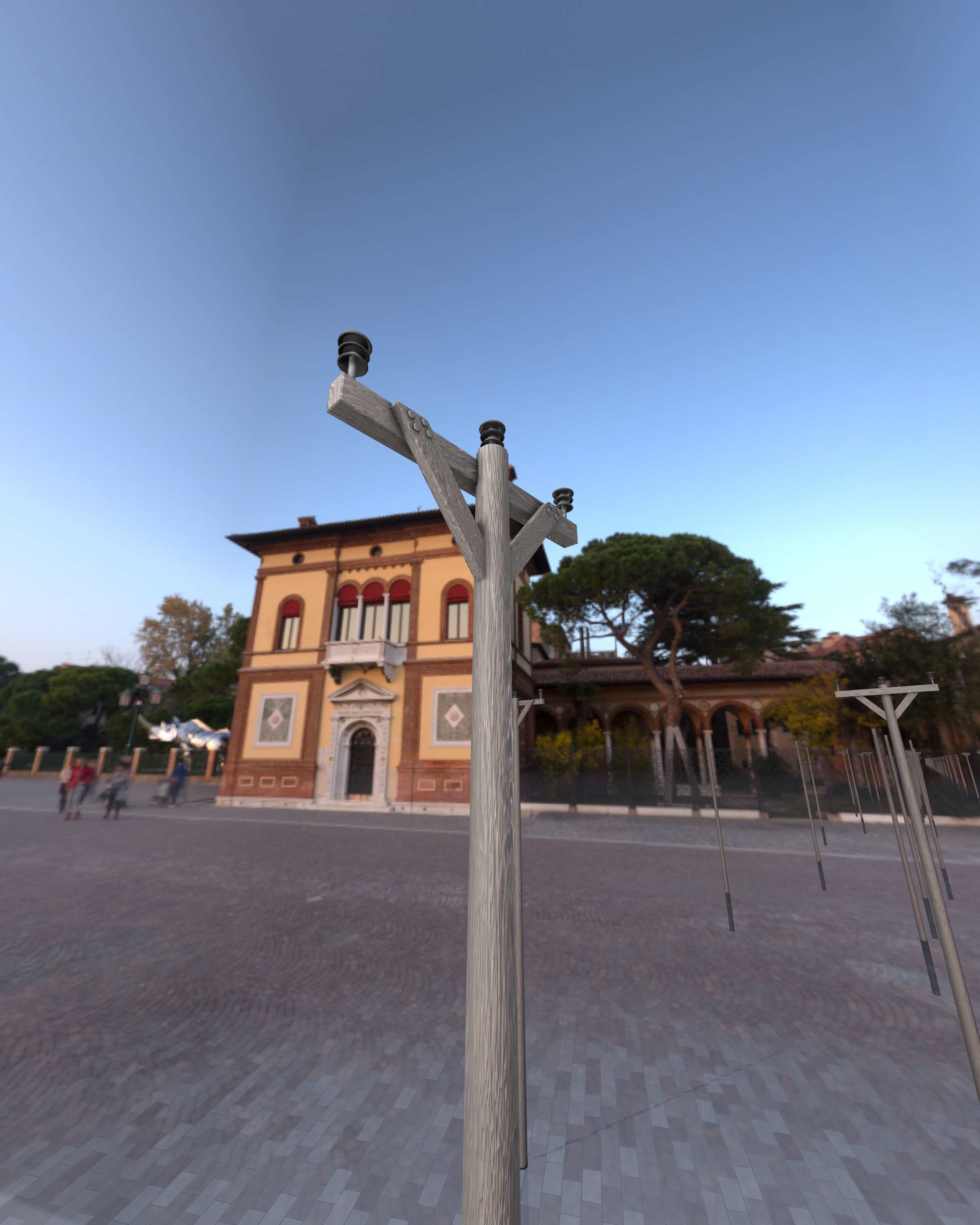 Wooden Electricity Pylon - Object 015 Low-poly 3D model_40