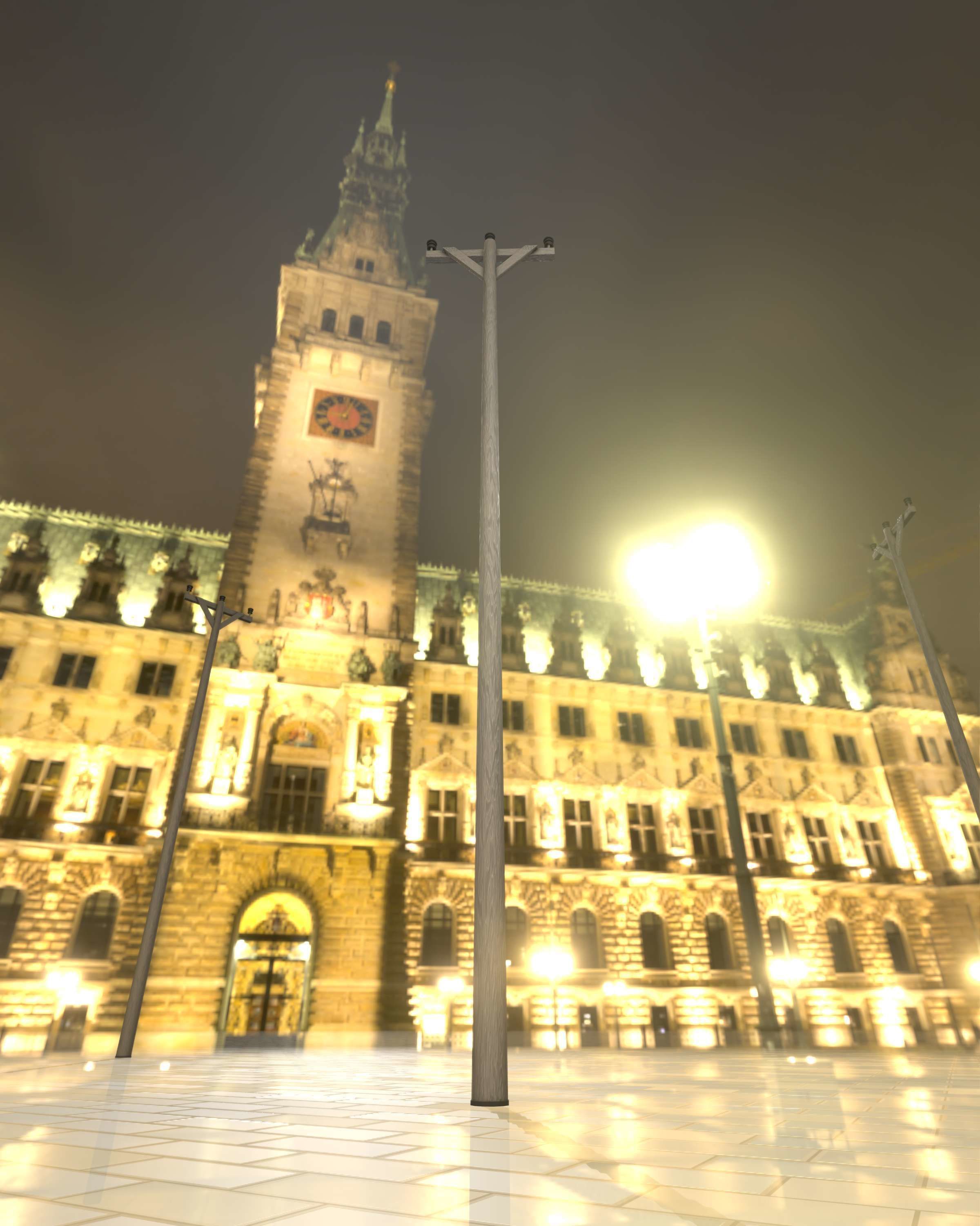 Wooden Electricity Pylon - Object 015 Low-poly 3D model_8