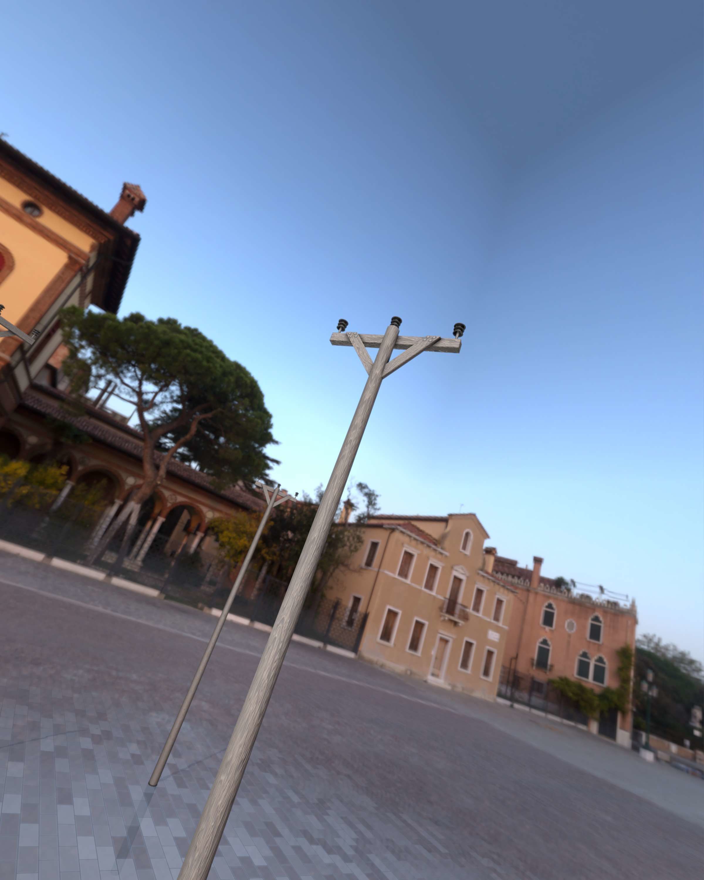 Wooden Electricity Pylon - Object 015 Low-poly 3D model_20