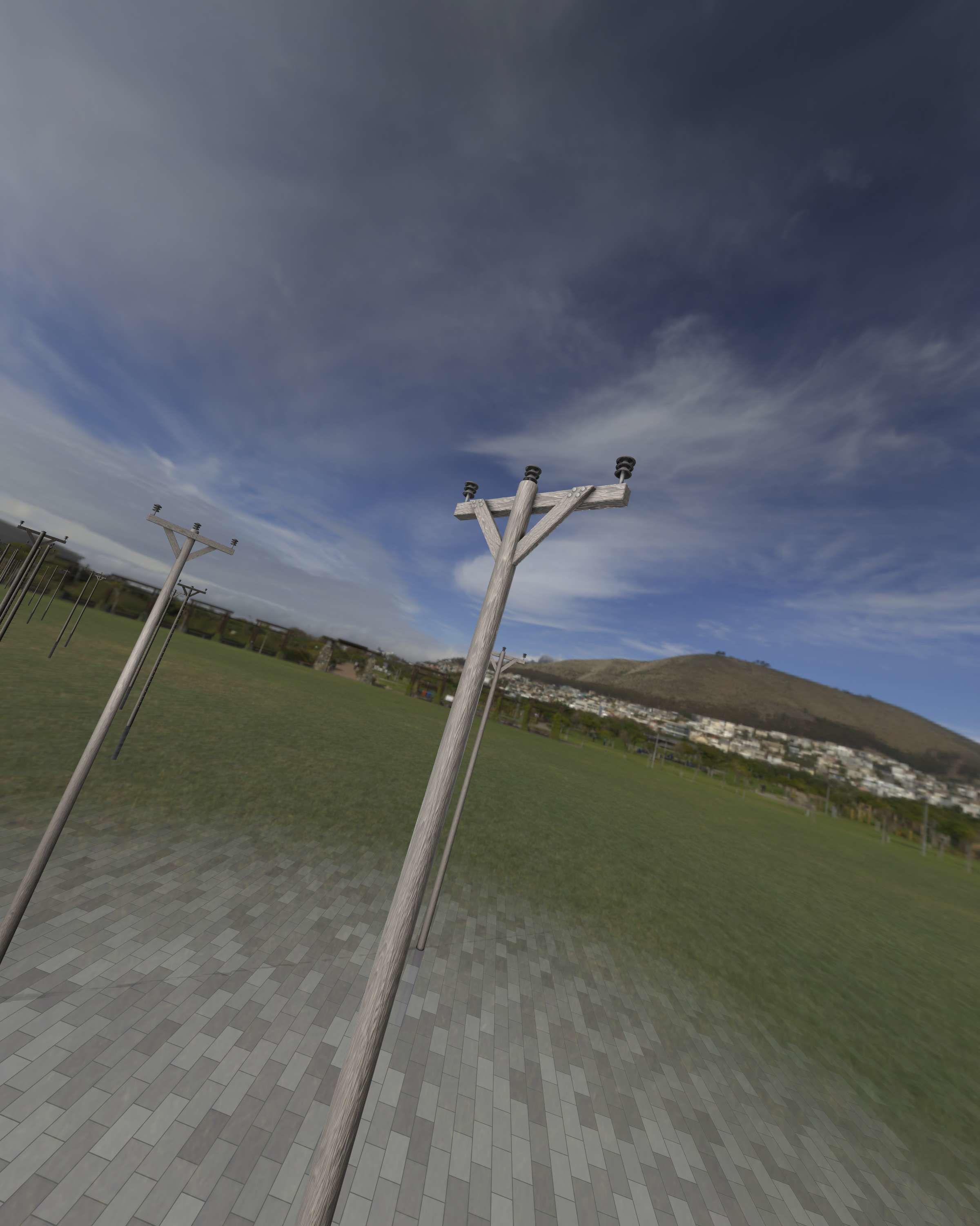 Wooden Electricity Pylon - Object 015 Low-poly 3D model_18