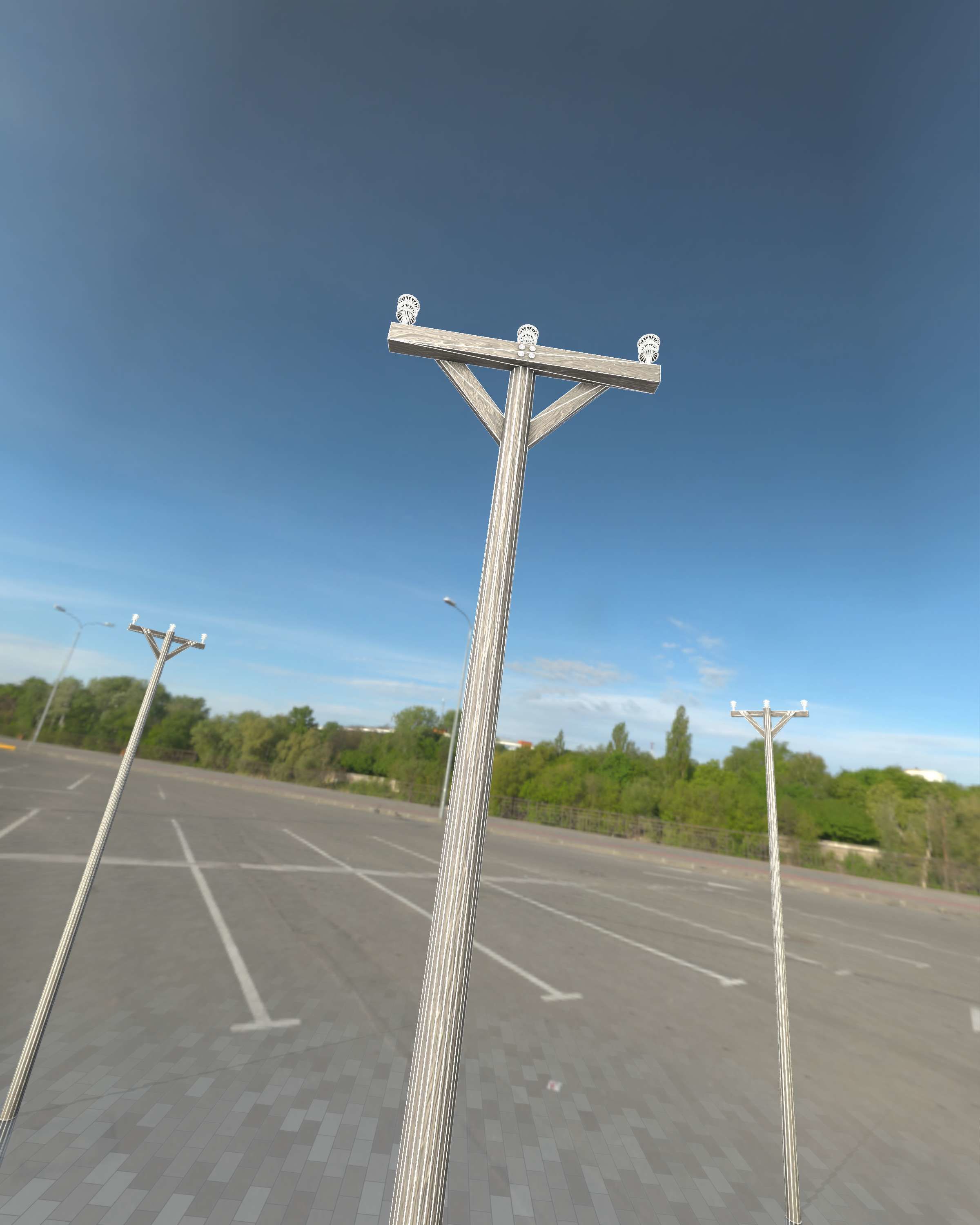 Wooden Electricity Pylon - Object 015 Low-poly 3D model_29