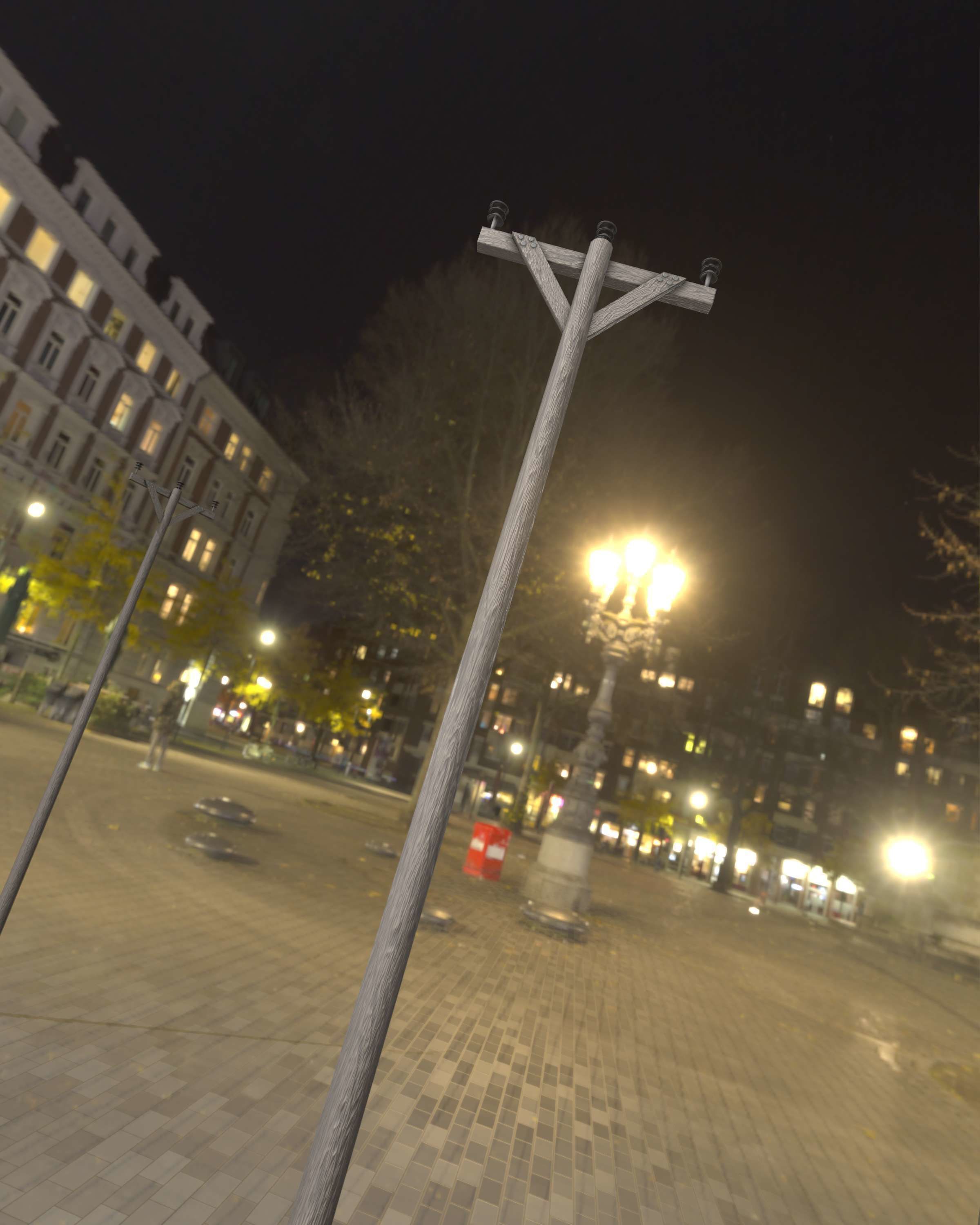 Wooden Electricity Pylon - Object 015 Low-poly 3D model_14