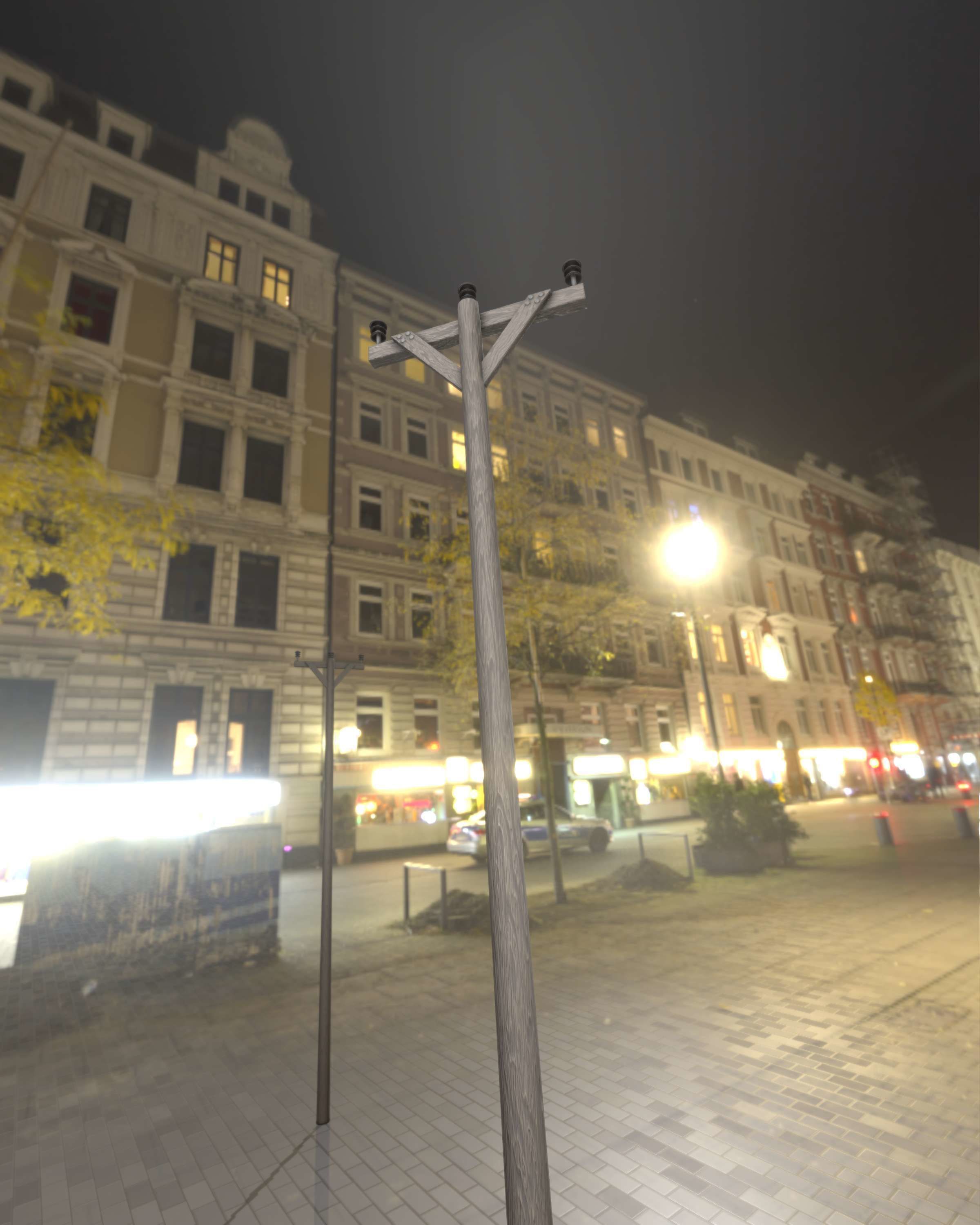 Wooden Electricity Pylon - Object 015 Low-poly 3D model_34