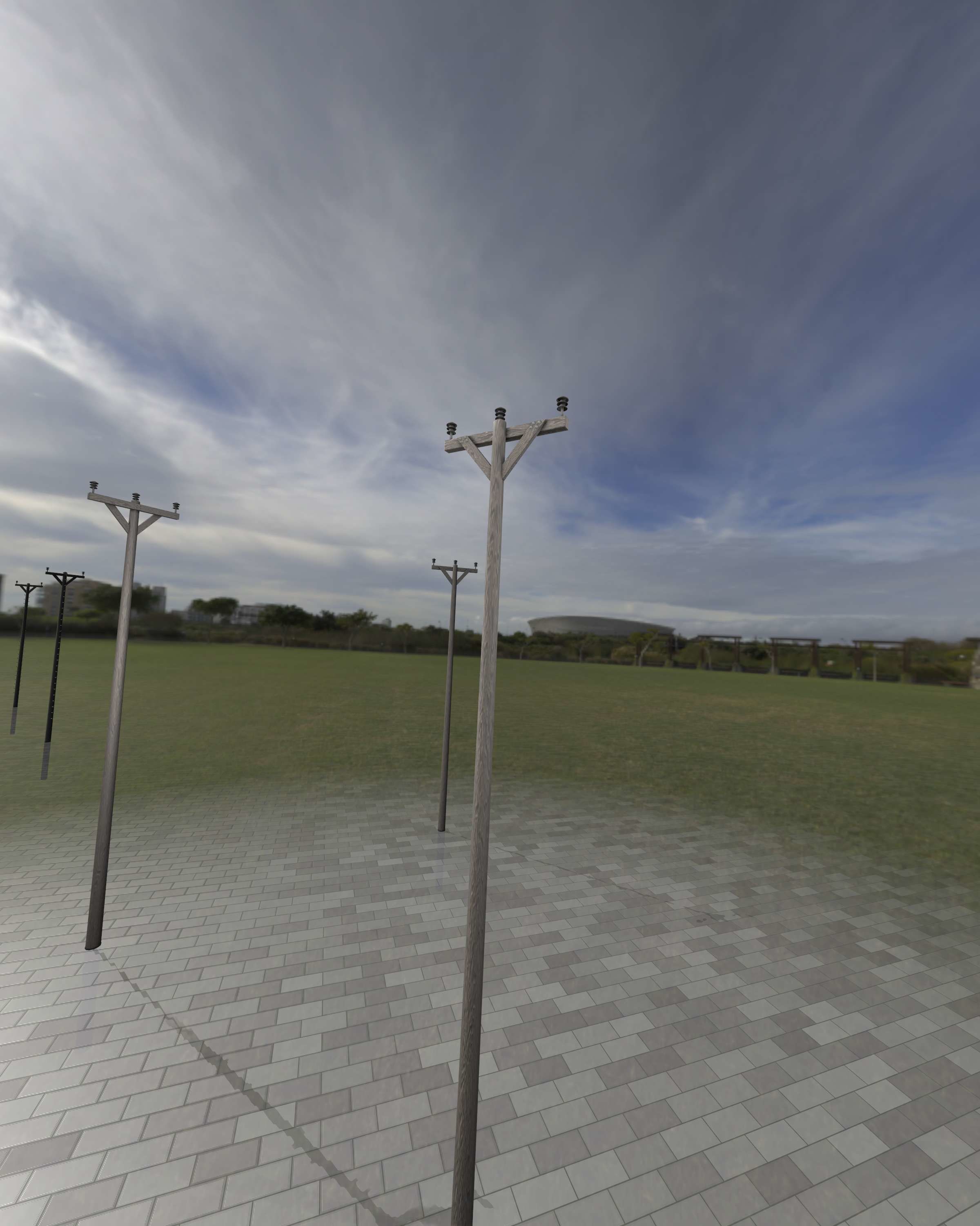 Wooden Electricity Pylon - Object 015 Low-poly 3D model_12