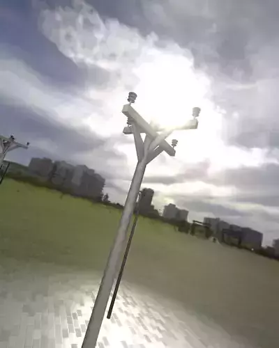 Wooden Electricity Pole without Ladder - Object 018