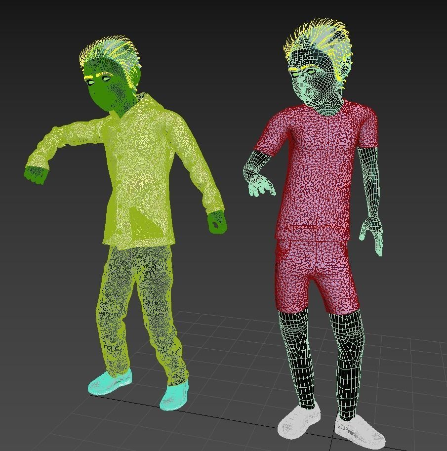 Boy real cloth simulation conversation loop animation 4 3D model_15