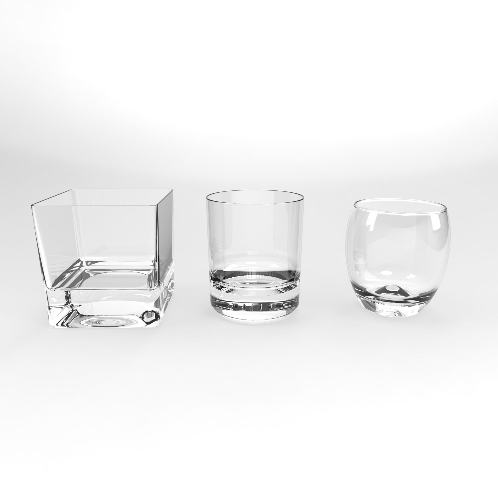 GLASSES SET of wine Low-poly 3D model_5