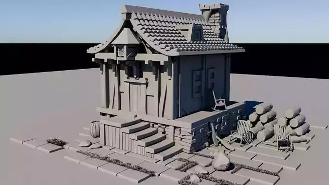Maya Exterior Model High-Poly 3D model