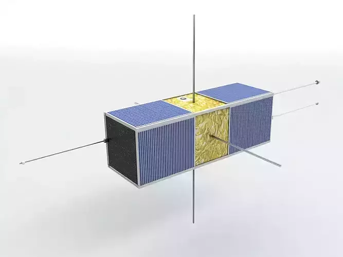 Cube Satellite 2 Low-poly 3D model