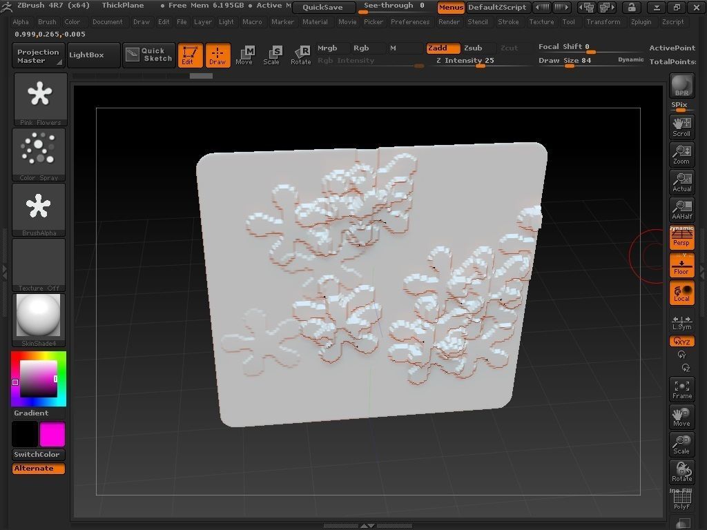 Flowers brush for Zbrush 3D model_13