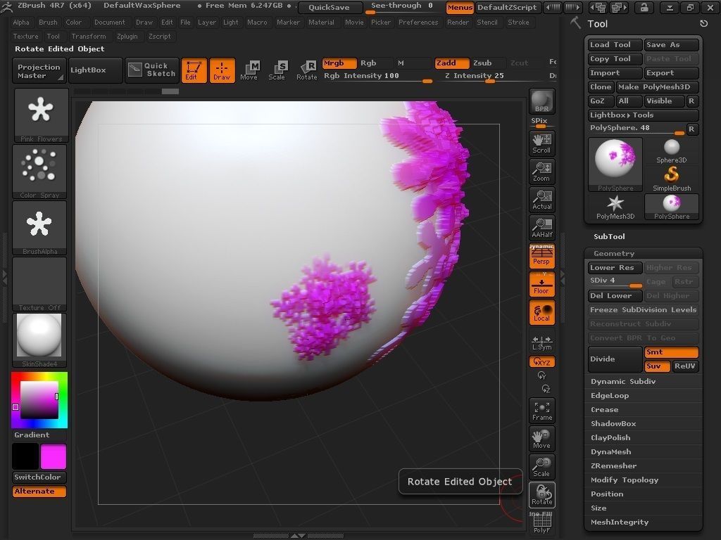 Flowers brush for Zbrush 3D model_24