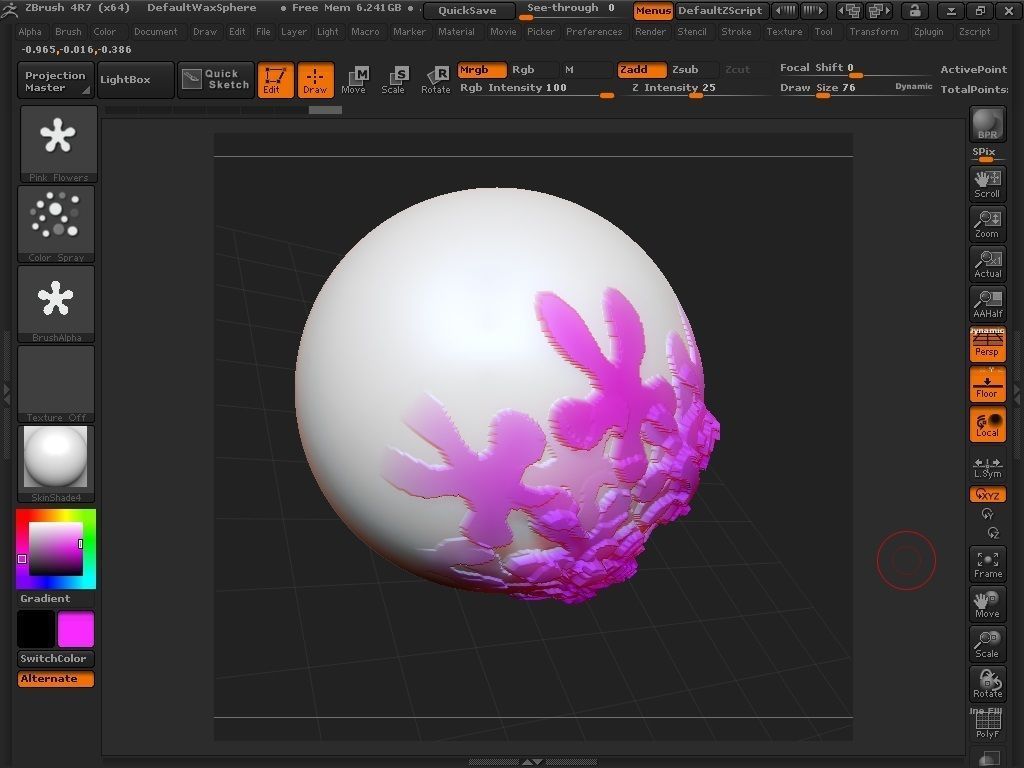 Flowers brush for Zbrush 3D model_3
