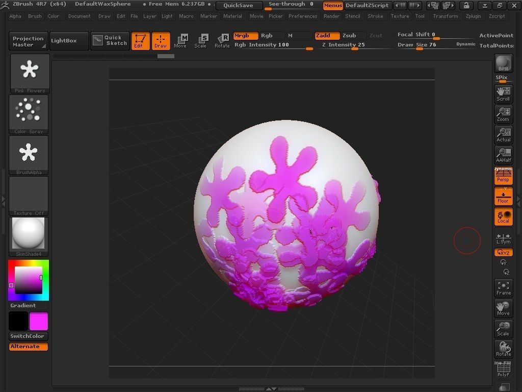 Flowers brush for Zbrush 3D model_8