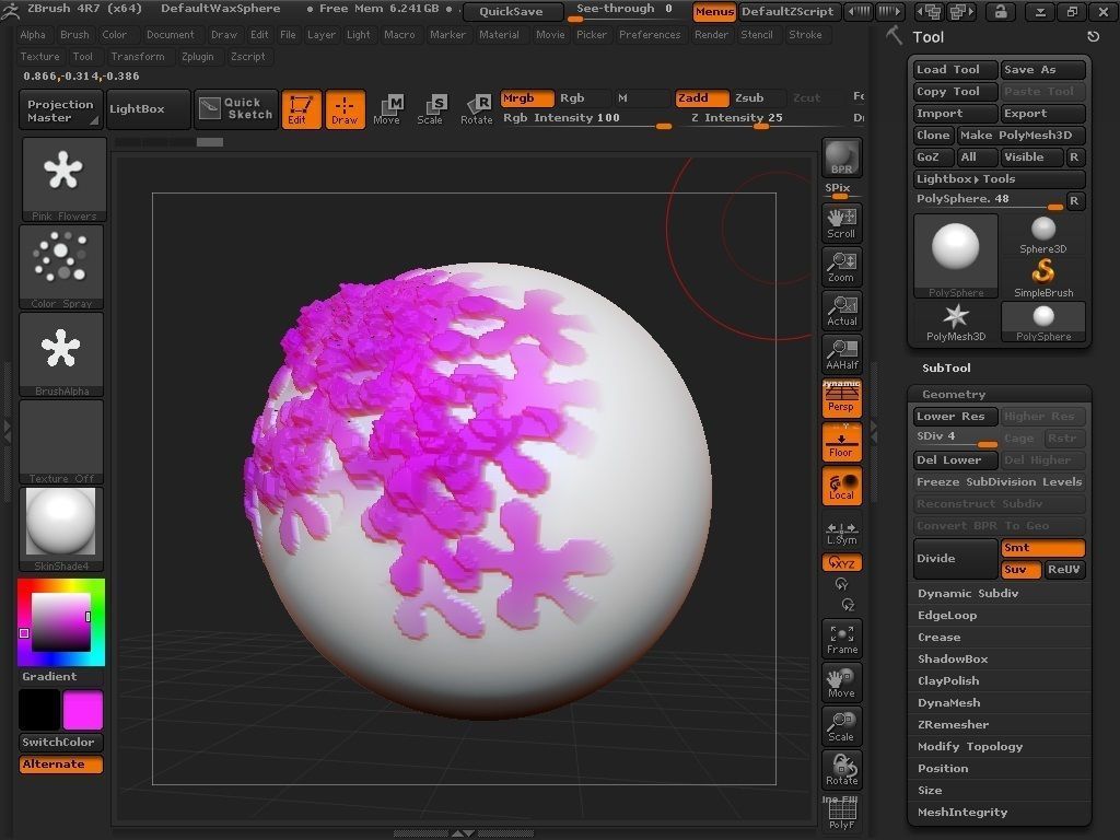 Flowers brush for Zbrush 3D model_11
