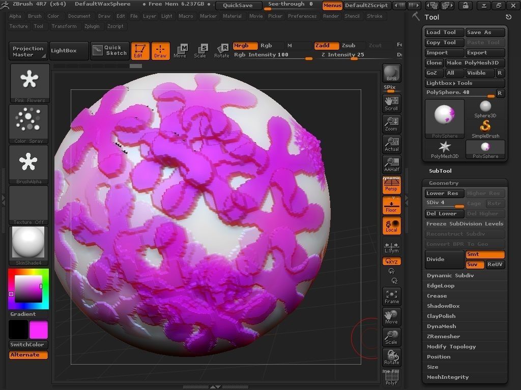 Flowers brush for Zbrush 3D model_25