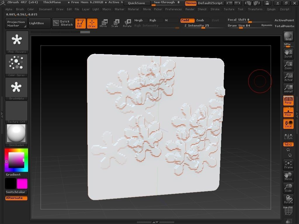 Flowers brush for Zbrush 3D model_10