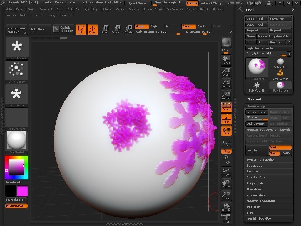Flowers brush for Zbrush 3D model_22