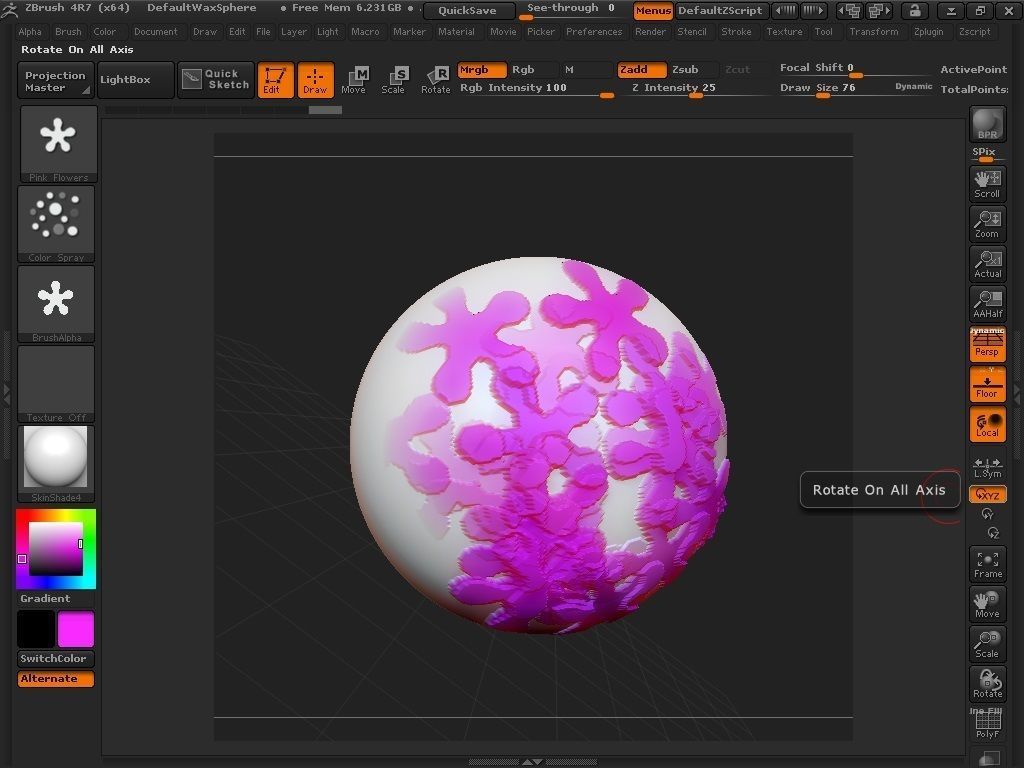 Flowers brush for Zbrush 3D model_9