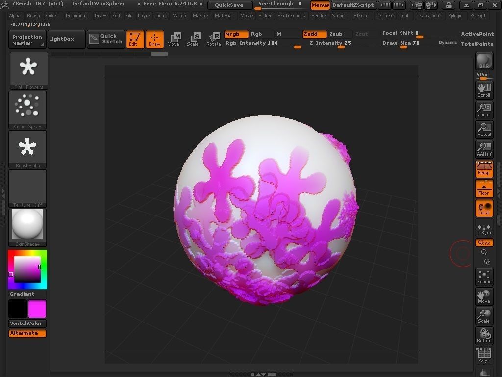 Flowers brush for Zbrush 3D model_5