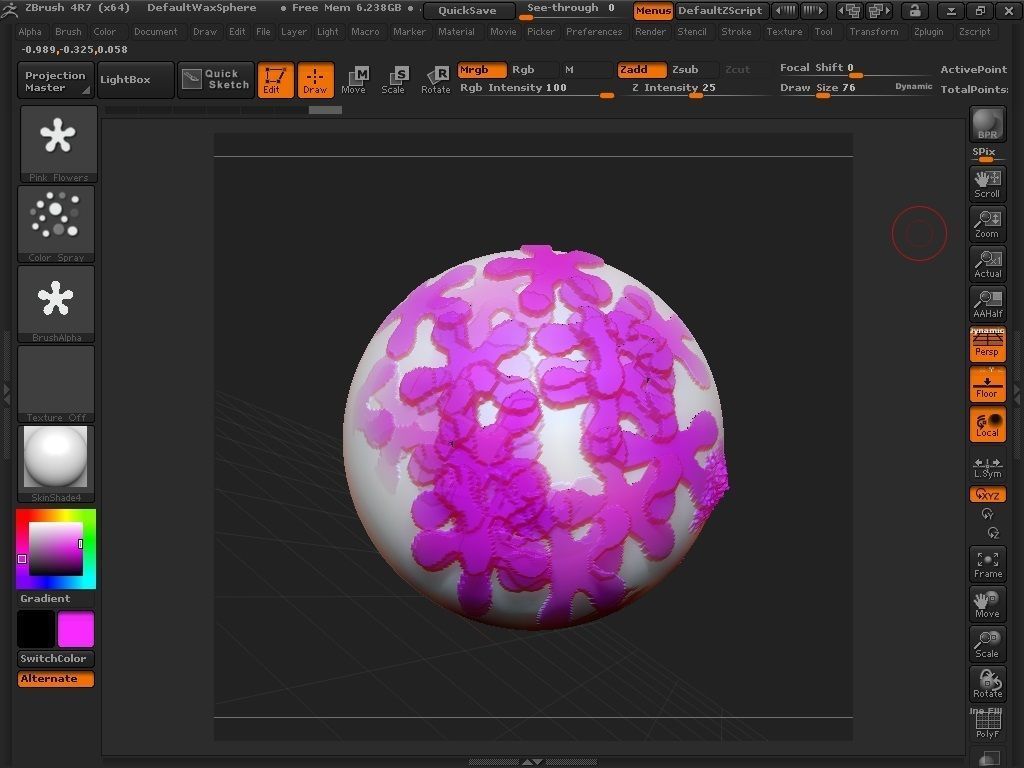 Flowers brush for Zbrush 3D model_7