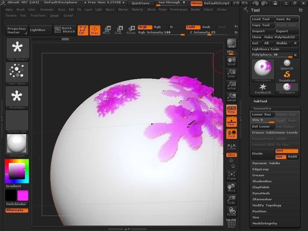 Flowers brush for Zbrush 3D model_23