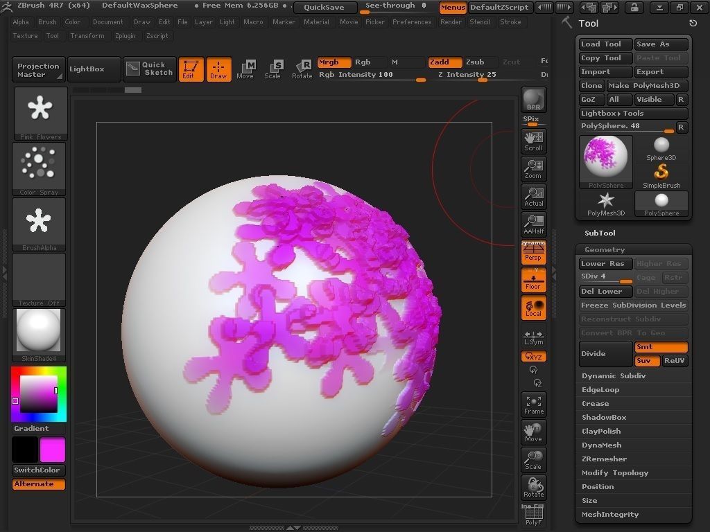 Flowers brush for Zbrush 3D model_20