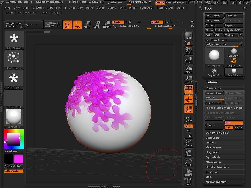 Flowers brush for Zbrush 3D model_1