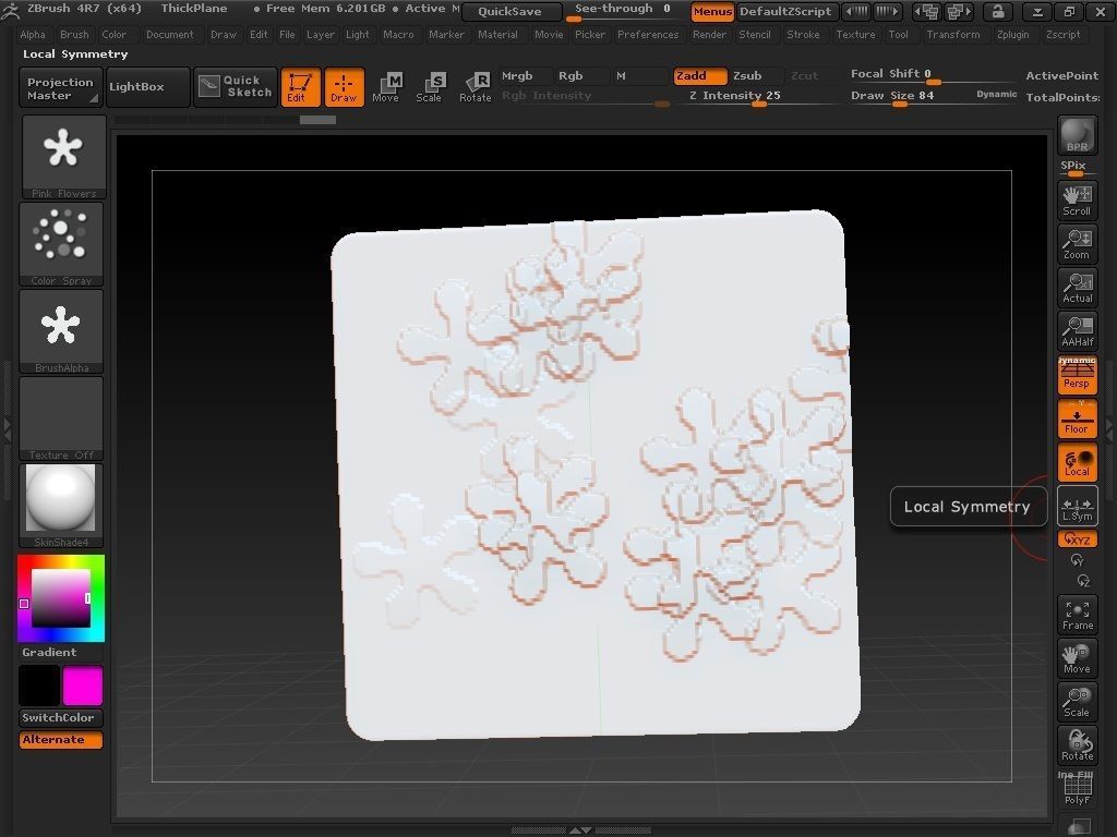 Flowers brush for Zbrush 3D model_12