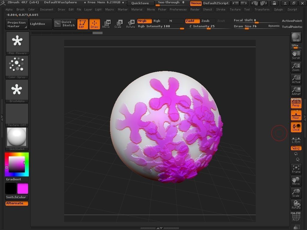 Flowers brush for Zbrush 3D model_4