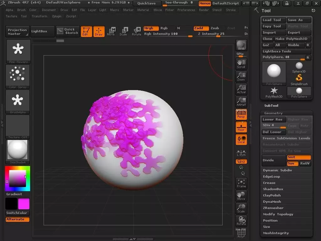 Flowers brush for Zbrush 3D model_0