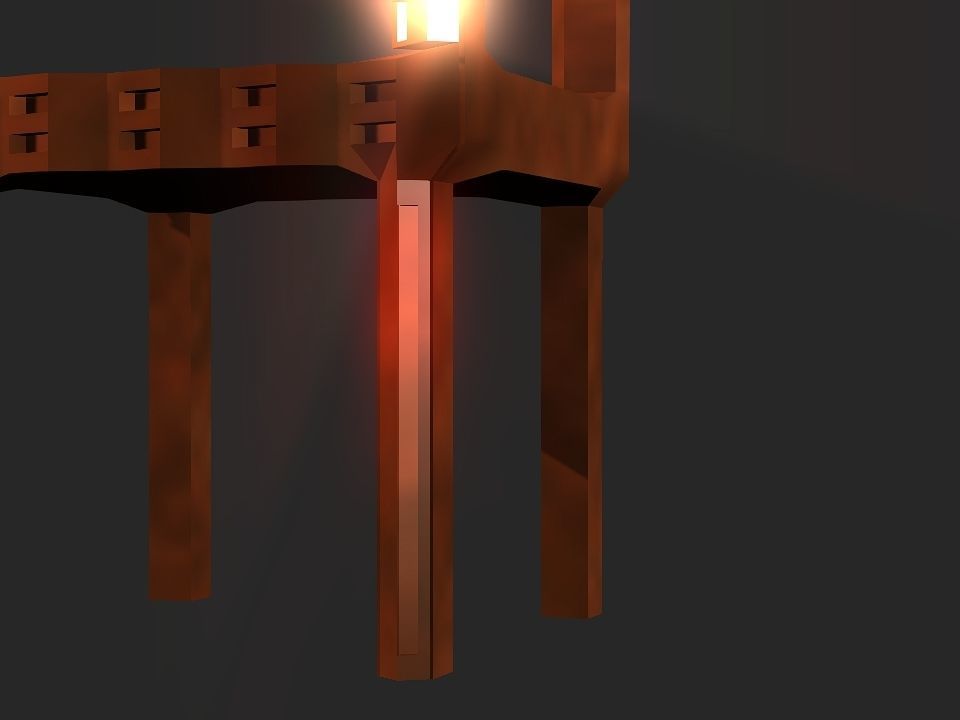 Classic wooden castle chair Low-poly 3D model_26