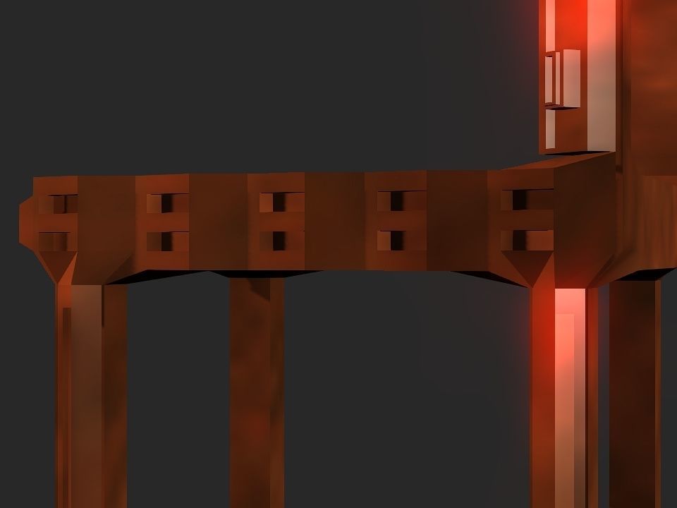 Classic wooden castle chair Low-poly 3D model_20