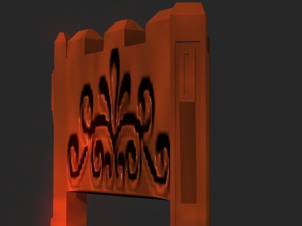 Classic wooden castle chair Low-poly 3D model_22