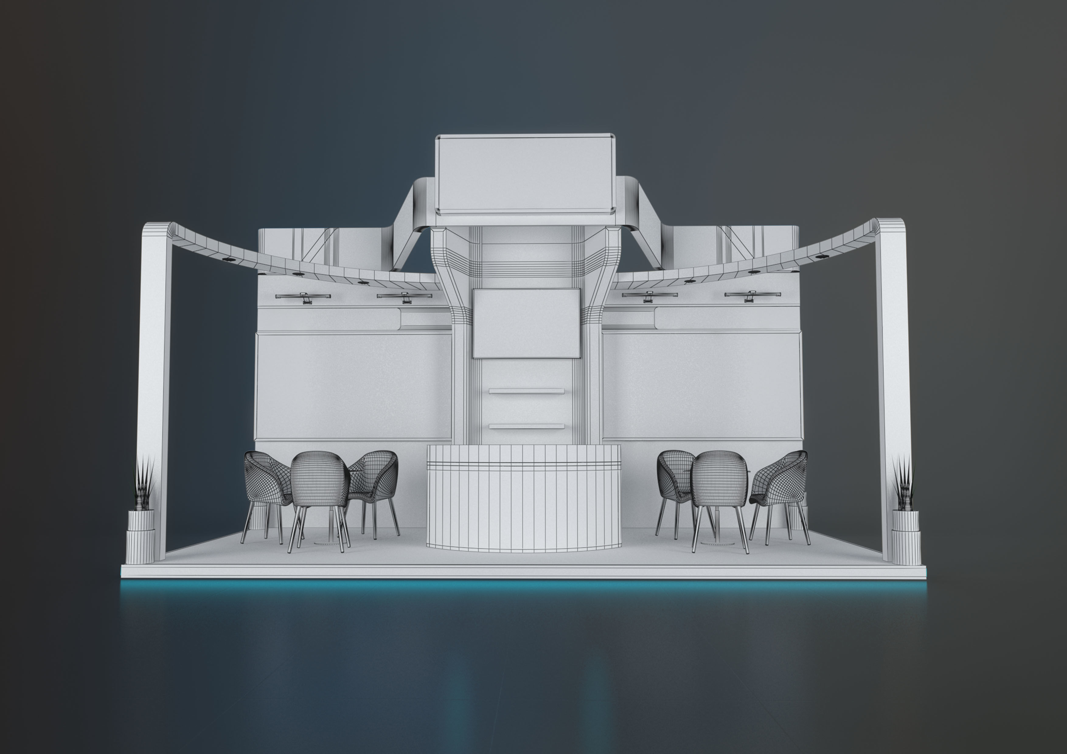 EXHIBITION STAND HMN 18 sqm 3D model_4
