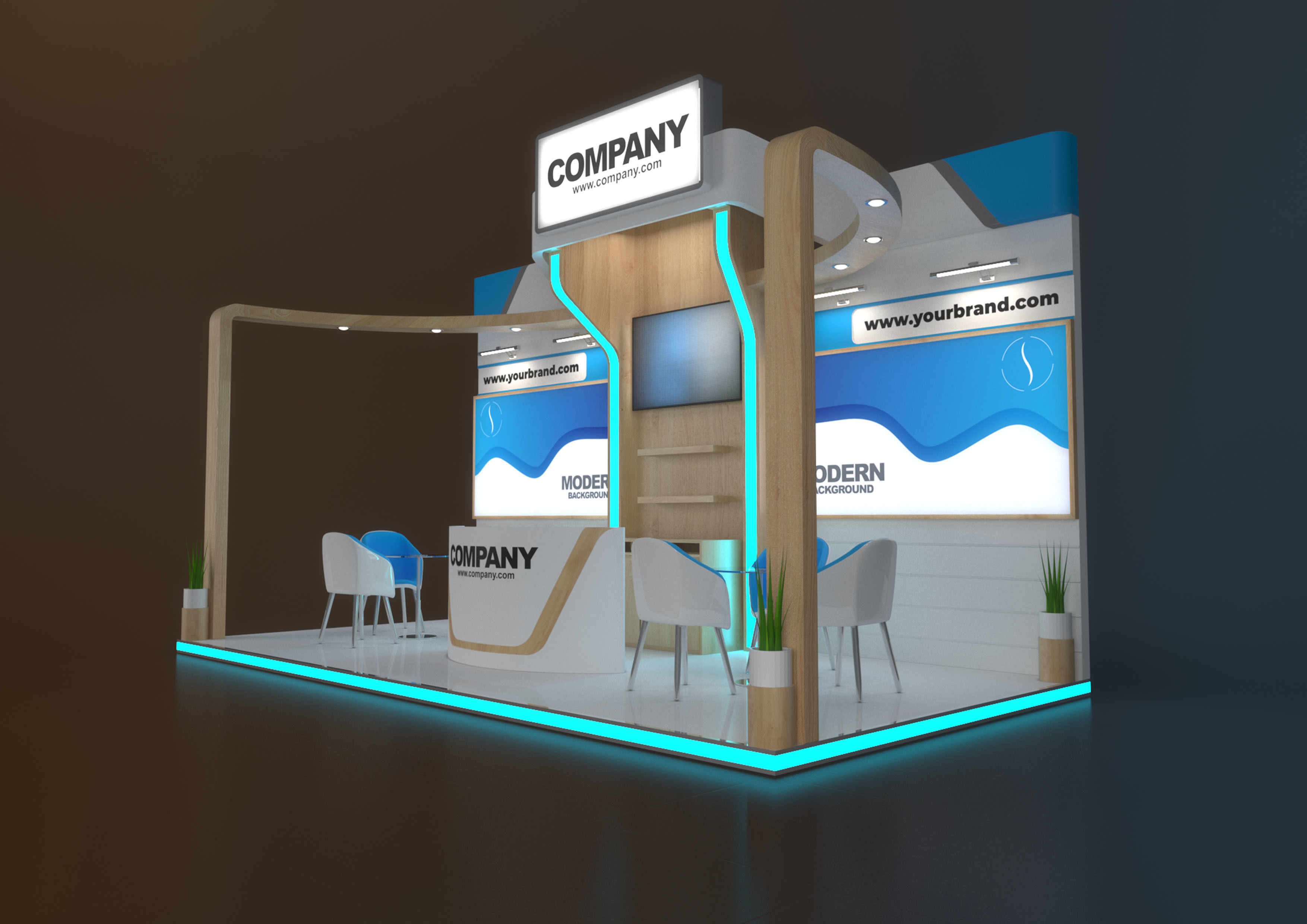 EXHIBITION STAND HMN 18 sqm 3D model_2
