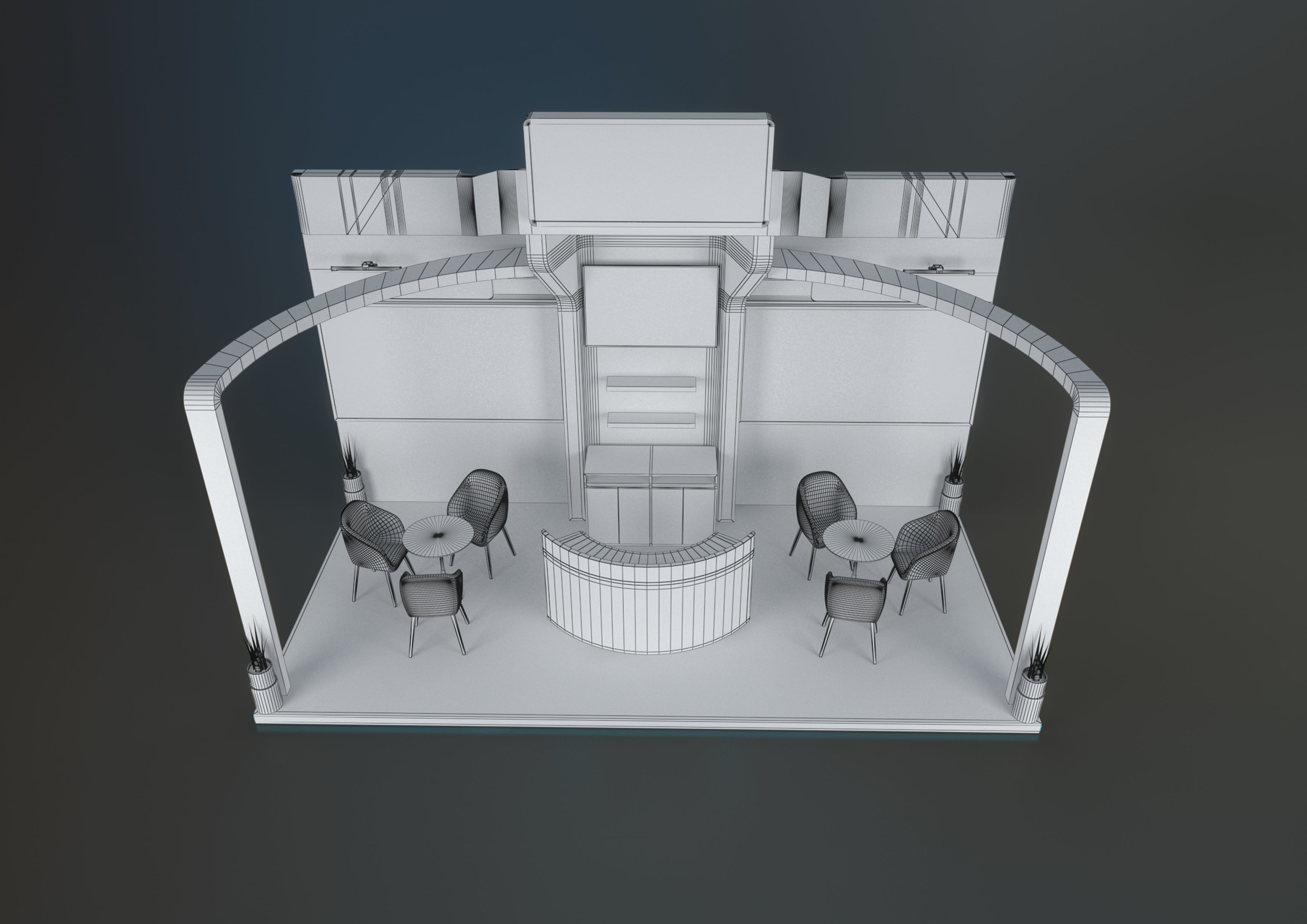 EXHIBITION STAND HMN 18 sqm 3D model_7