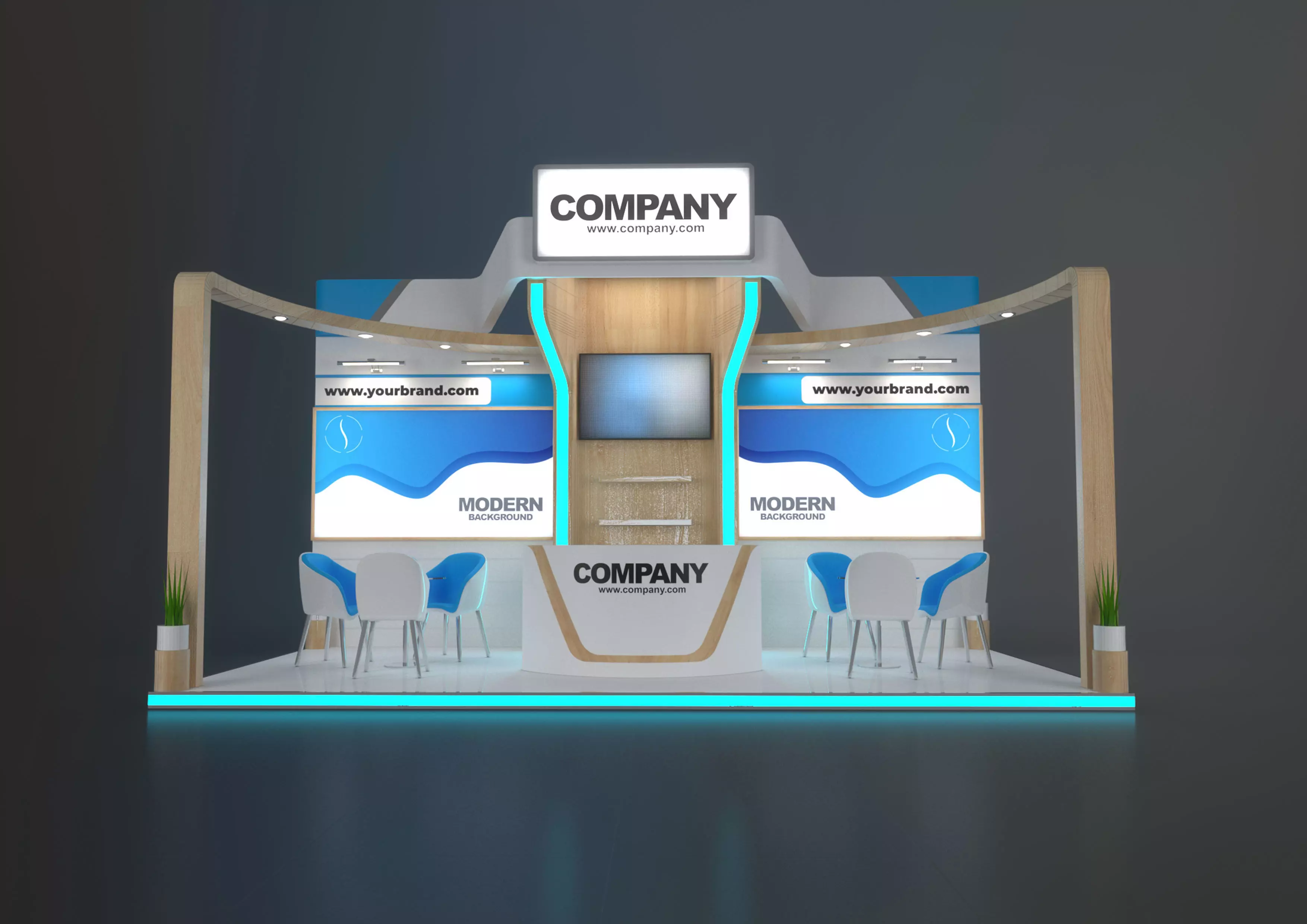 EXHIBITION STAND HMN 18 sqm 3D model_0