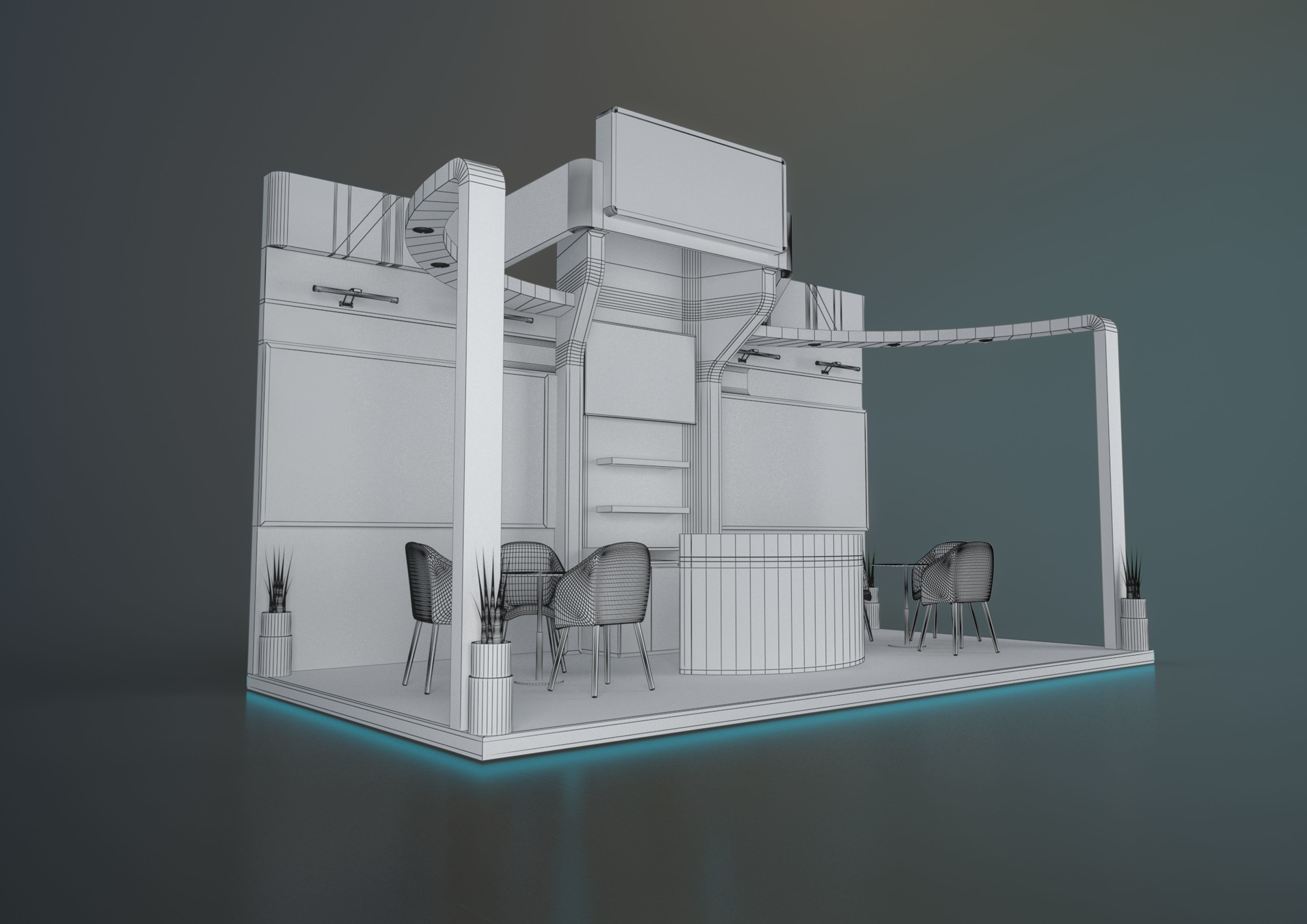 EXHIBITION STAND HMN 18 sqm 3D model_5
