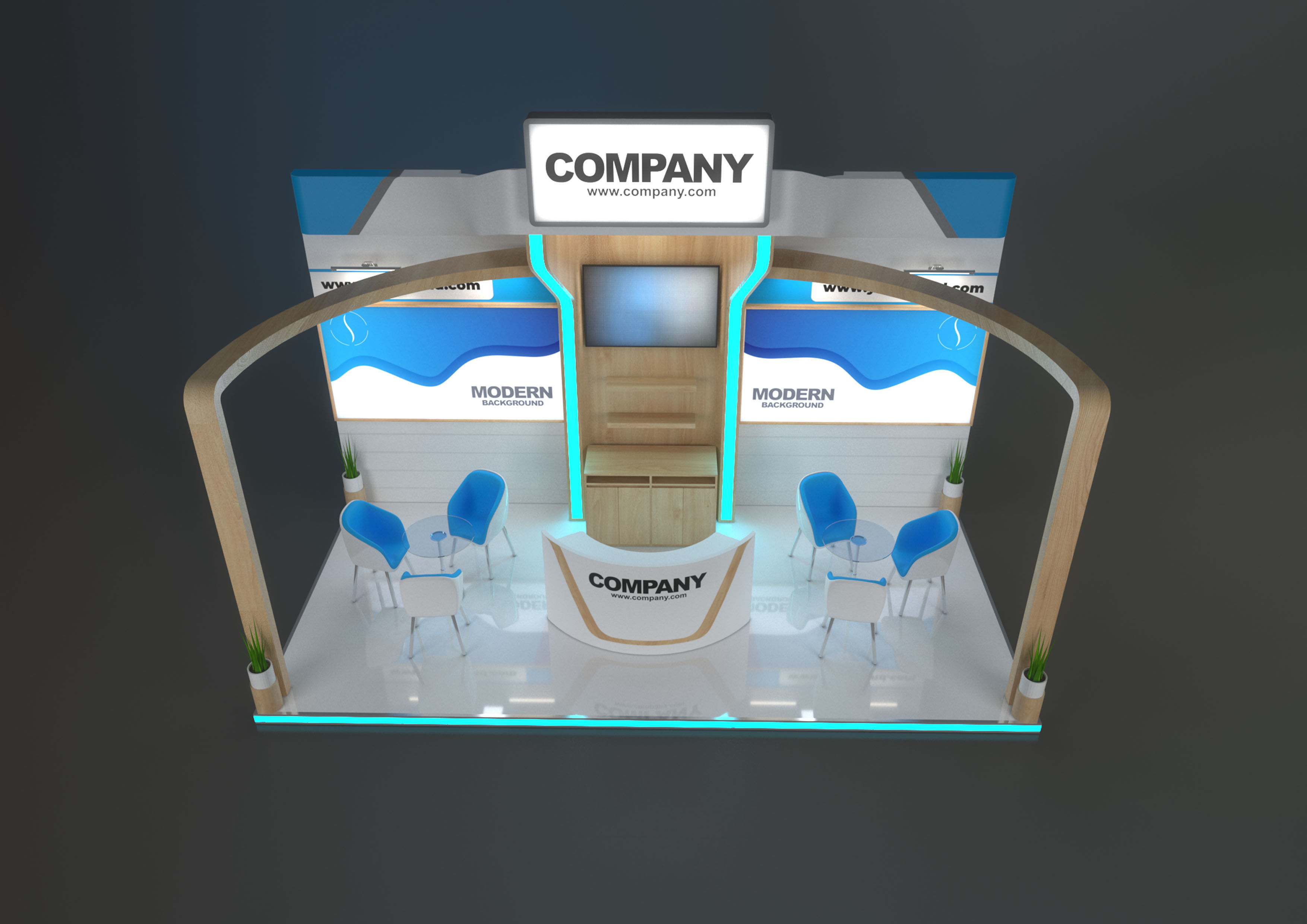 EXHIBITION STAND HMN 18 sqm 3D model_3