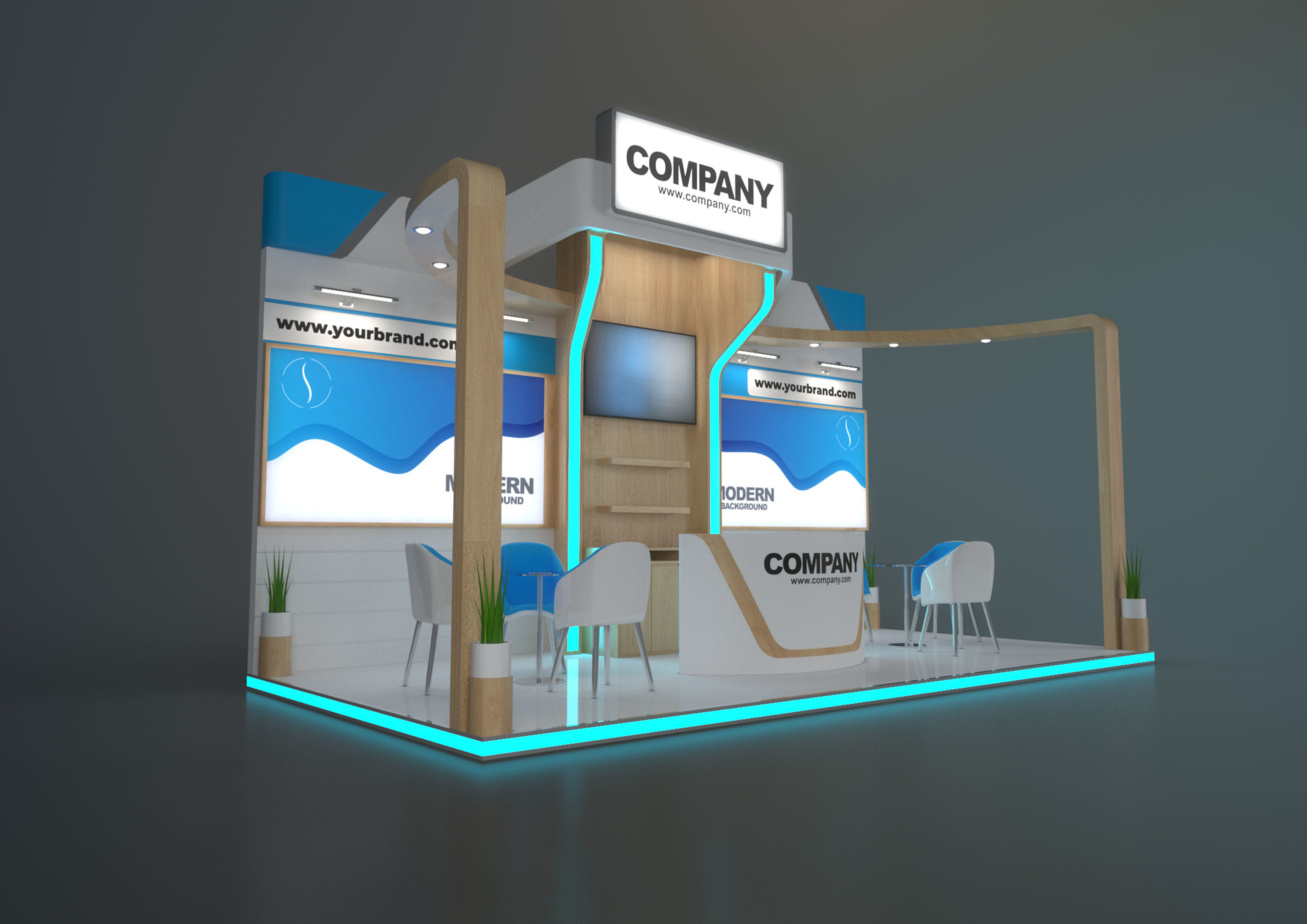 EXHIBITION STAND HMN 18 sqm 3D model_1
