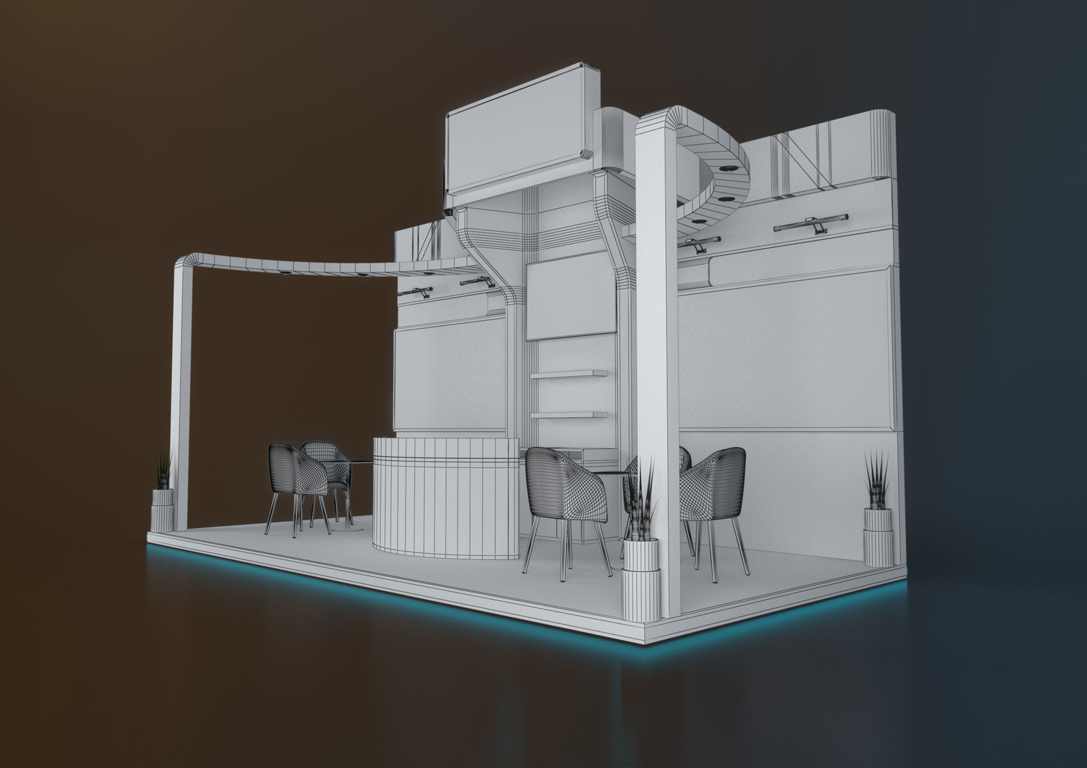 EXHIBITION STAND HMN 18 sqm 3D model_6