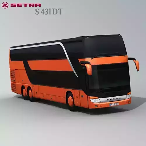 SETRA S 431 DT Double decker bus Low-poly 3D model