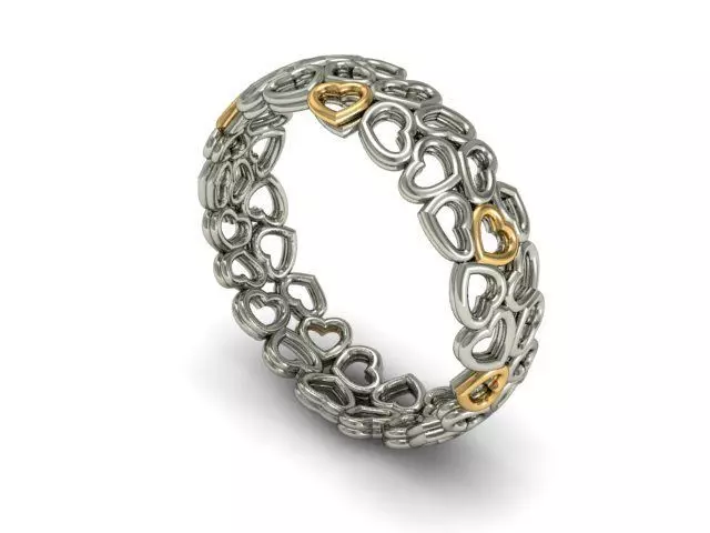 Ring hearts 2 3D print model_0
