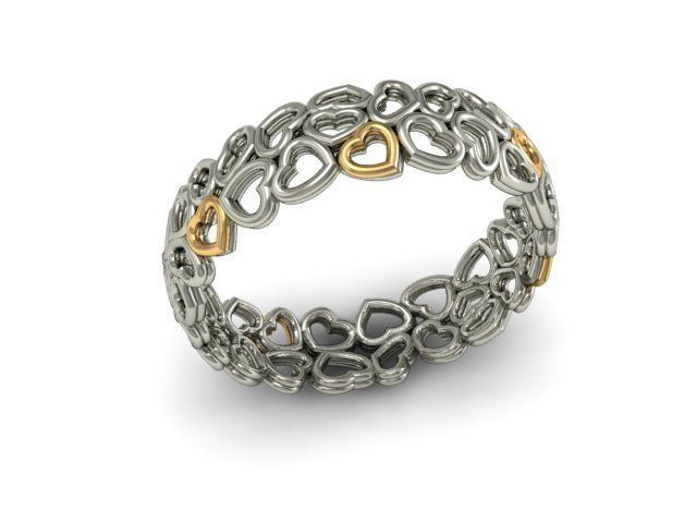 Ring hearts 2 3D print model_1