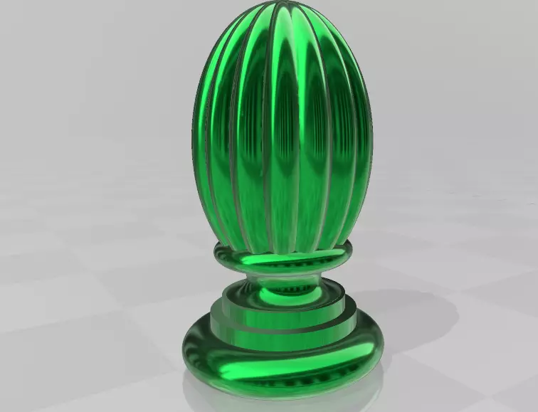 Decorative fluted finial cone 3D print model_0