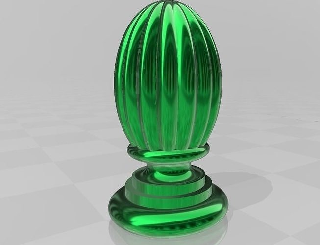 Decorative fluted finial cone 3D print model