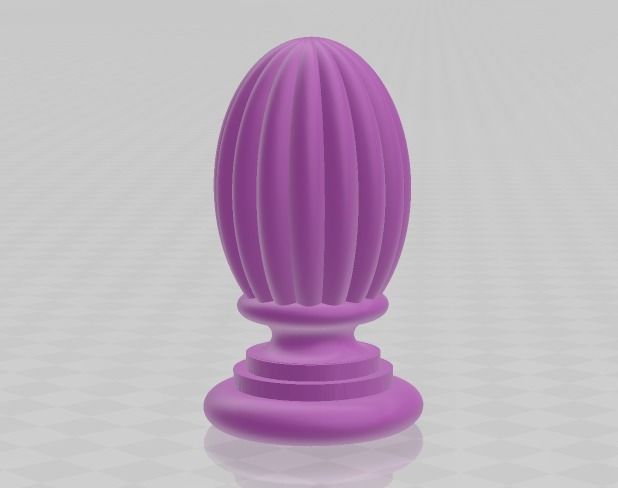 Decorative fluted finial cone 3D print model_2